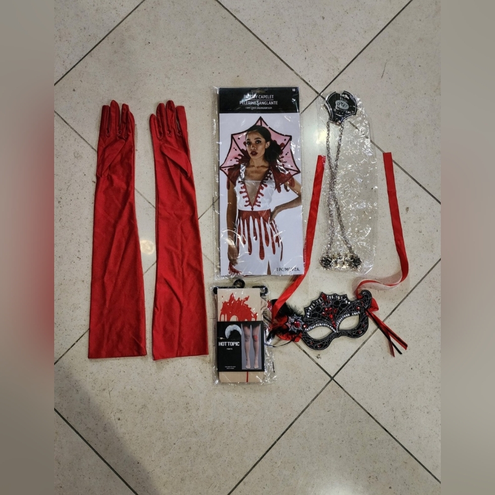Vampire Blood Horror Halloween Costume Accessories Lot of 5 Items Adult Womens